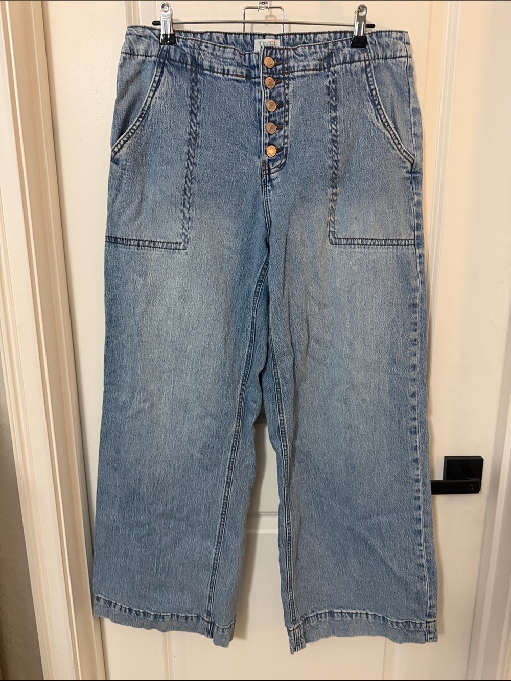 Time and Tru Light Blue Wide-Leg Button-Fly Jeans